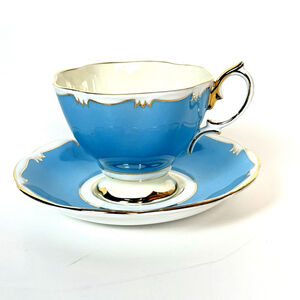 Royal Albert Bone China 1969 BlueTea Cup & Saucer Set, Blue & Gold